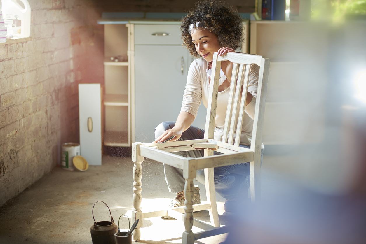 Painting the frame of a chair