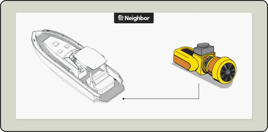 Drawing of jet drive boat motor