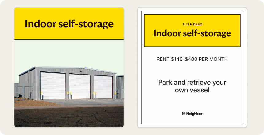 Average cost of self-service indoor boat storage